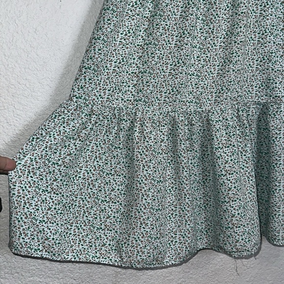 Seraphine Green Floral Button Front Maternity Dress Size 4 Short Sleeve Tiered - Picture 3 of 11